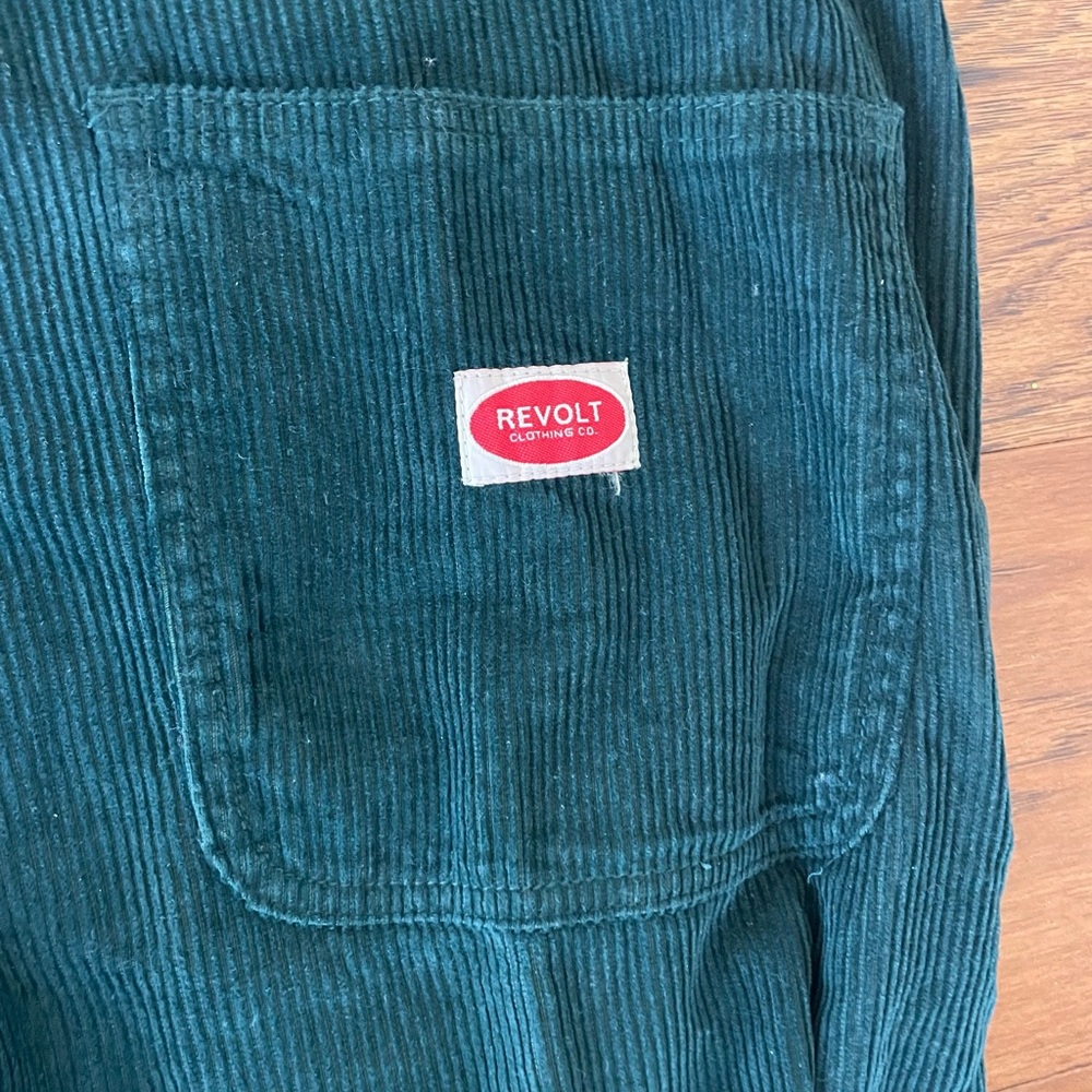 Revolt Vintage Emerald Corduroy Overalls - Picture 6 of 6
